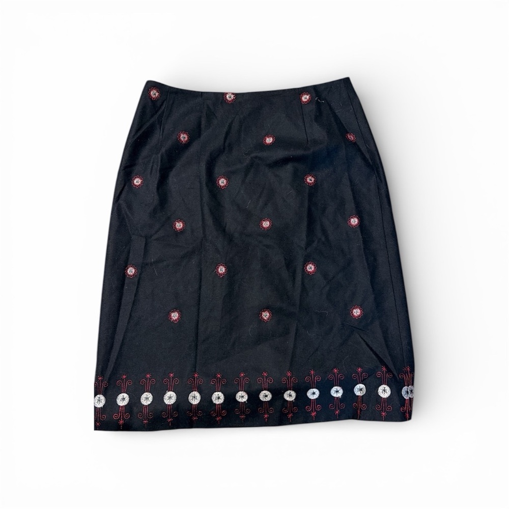 Elegant Black Embroidered Skirt
